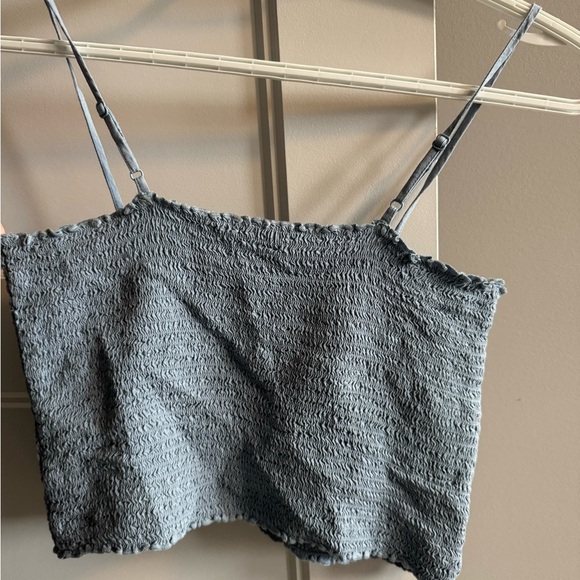 Blue Textured Spaghetti Strap Top - Picture 3 of 3